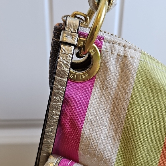 ​Coach 2011 Poppy Sequin Stripe Rocker Satchel - Style 19025 - Multi-Color EUC